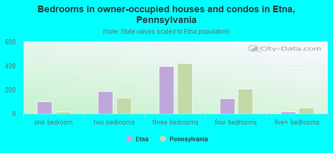 Bedrooms in owner-occupied houses and condos in Etna, Pennsylvania