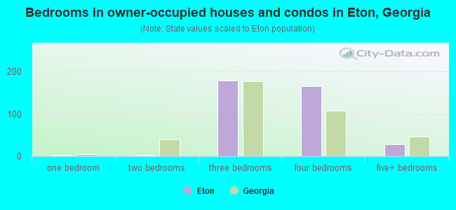 Bedrooms in owner-occupied houses and condos in Eton, Georgia