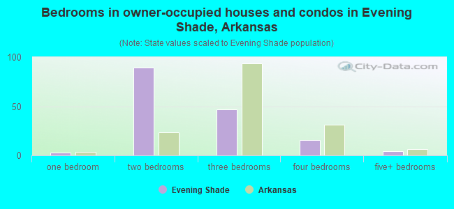 Bedrooms in owner-occupied houses and condos in Evening Shade, Arkansas