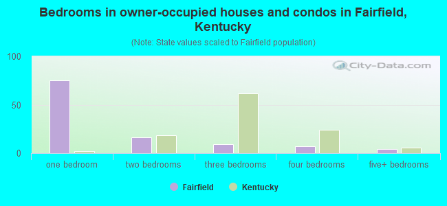Bedrooms in owner-occupied houses and condos in Fairfield, Kentucky