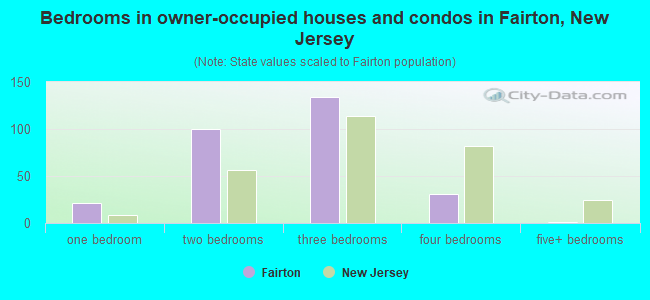 Bedrooms in owner-occupied houses and condos in Fairton, New Jersey