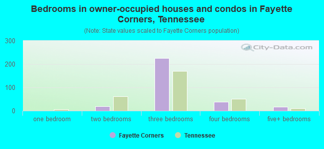 Bedrooms in owner-occupied houses and condos in Fayette Corners, Tennessee