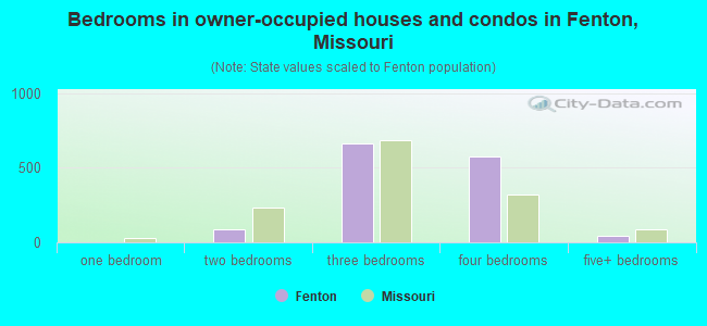 Bedrooms in owner-occupied houses and condos in Fenton, Missouri