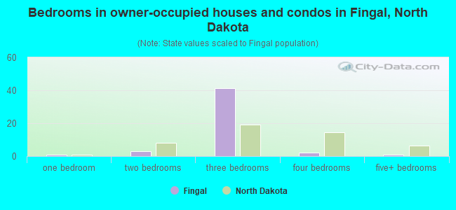 Bedrooms in owner-occupied houses and condos in Fingal, North Dakota