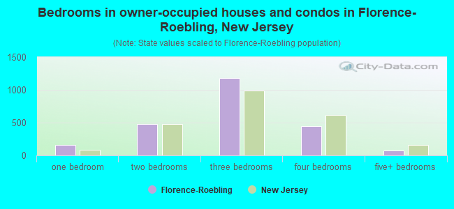 Bedrooms in owner-occupied houses and condos in Florence-Roebling, New Jersey