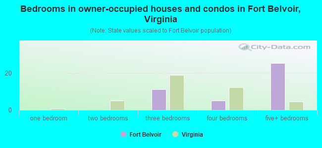 Bedrooms in owner-occupied houses and condos in Fort Belvoir, Virginia