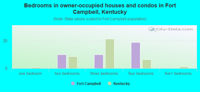 Bedrooms in owner-occupied houses and condos in Fort Campbell, Kentucky