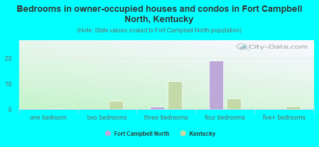 Bedrooms in owner-occupied houses and condos in Fort Campbell North, Kentucky