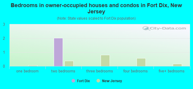 Bedrooms in owner-occupied houses and condos in Fort Dix, New Jersey