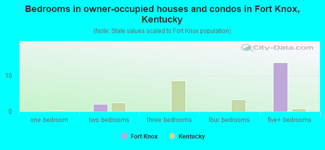 Bedrooms in owner-occupied houses and condos in Fort Knox, Kentucky
