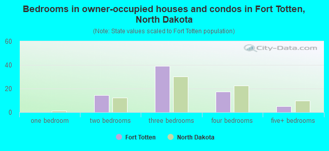 Bedrooms in owner-occupied houses and condos in Fort Totten, North Dakota