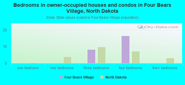 Bedrooms in owner-occupied houses and condos in Four Bears Village, North Dakota