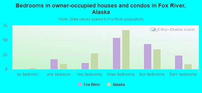 Bedrooms in owner-occupied houses and condos in Fox River, Alaska