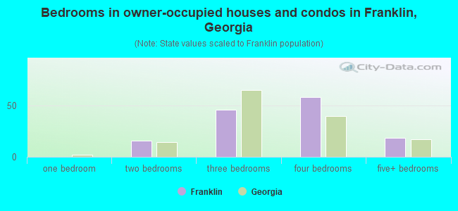 Bedrooms in owner-occupied houses and condos in Franklin, Georgia