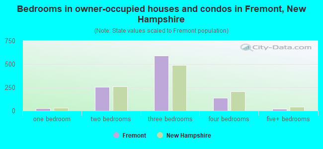 Bedrooms in owner-occupied houses and condos in Fremont, New Hampshire
