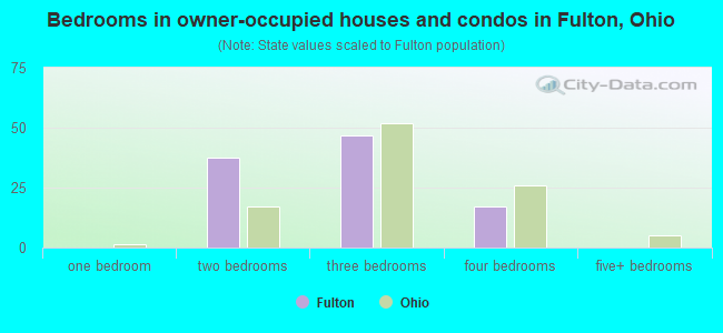 Bedrooms in owner-occupied houses and condos in Fulton, Ohio