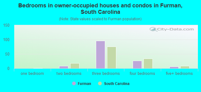 Bedrooms in owner-occupied houses and condos in Furman, South Carolina