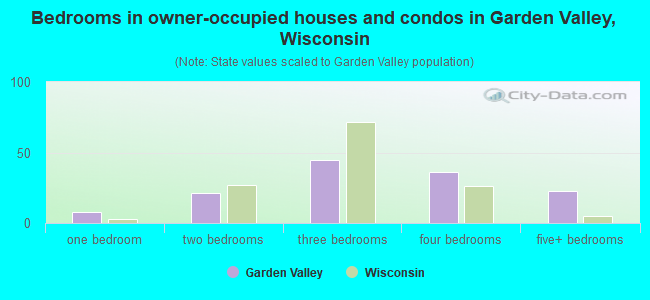 Bedrooms in owner-occupied houses and condos in Garden Valley, Wisconsin