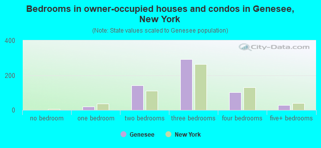 Bedrooms in owner-occupied houses and condos in Genesee, New York