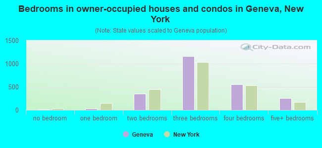 Bedrooms in owner-occupied houses and condos in Geneva, New York