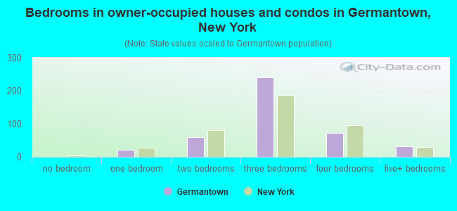 Bedrooms in owner-occupied houses and condos in Germantown, New York