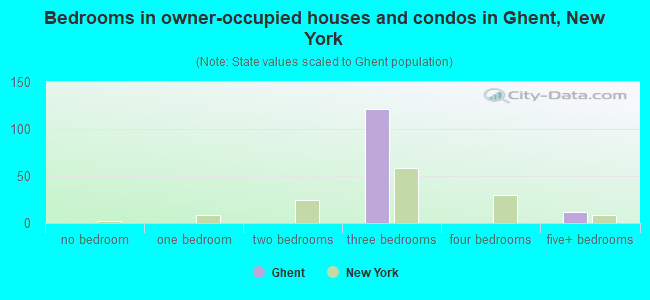 Bedrooms in owner-occupied houses and condos in Ghent, New York