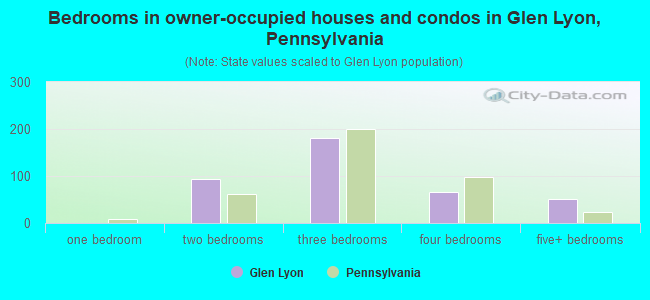 Bedrooms in owner-occupied houses and condos in Glen Lyon, Pennsylvania