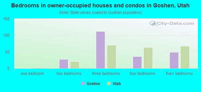 Bedrooms in owner-occupied houses and condos in Goshen, Utah