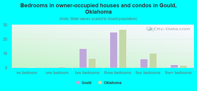 Bedrooms in owner-occupied houses and condos in Gould, Oklahoma