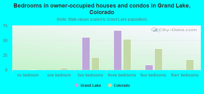 Bedrooms in owner-occupied houses and condos in Grand Lake, Colorado