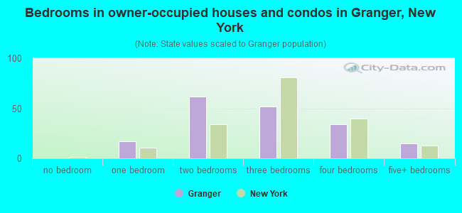 Bedrooms in owner-occupied houses and condos in Granger, New York