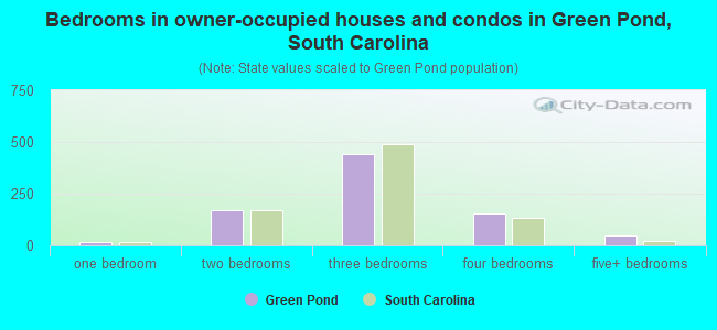 Bedrooms in owner-occupied houses and condos in Green Pond, South Carolina