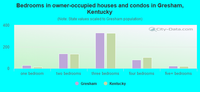 Bedrooms in owner-occupied houses and condos in Gresham, Kentucky