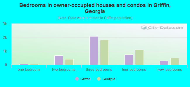 Bedrooms in owner-occupied houses and condos in Griffin, Georgia