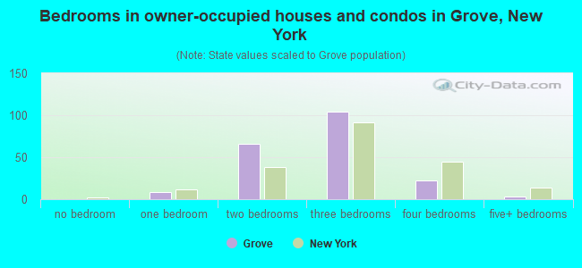 Bedrooms in owner-occupied houses and condos in Grove, New York