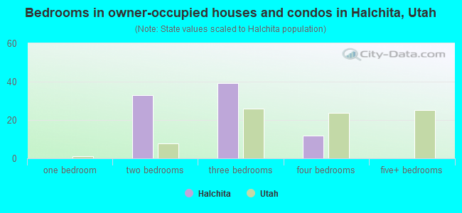 Bedrooms in owner-occupied houses and condos in Halchita, Utah