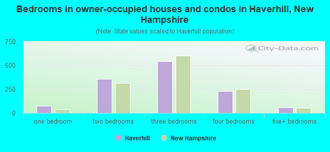 Bedrooms in owner-occupied houses and condos in Haverhill, New Hampshire