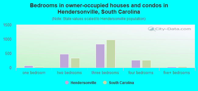 Bedrooms in owner-occupied houses and condos in Hendersonville, South Carolina