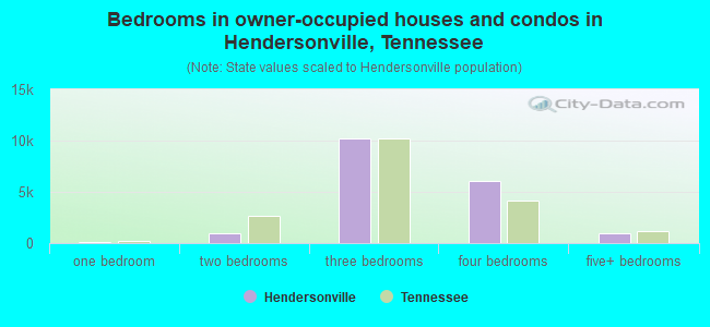 Bedrooms in owner-occupied houses and condos in Hendersonville, Tennessee