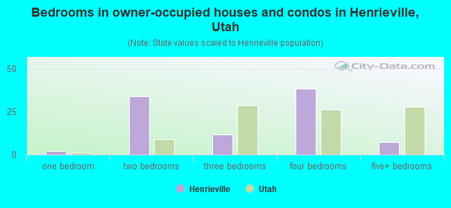 Bedrooms in owner-occupied houses and condos in Henrieville, Utah