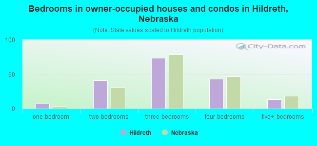 Bedrooms in owner-occupied houses and condos in Hildreth, Nebraska