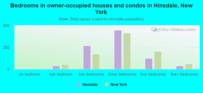 Bedrooms in owner-occupied houses and condos in Hinsdale, New York