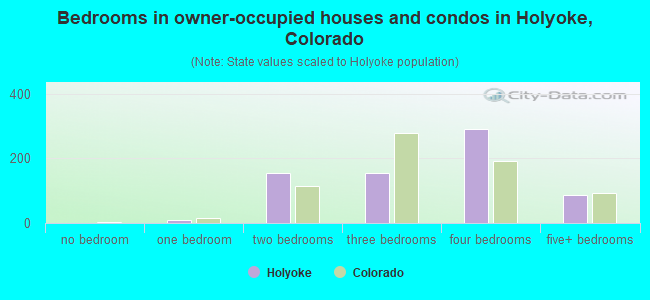 Bedrooms in owner-occupied houses and condos in Holyoke, Colorado