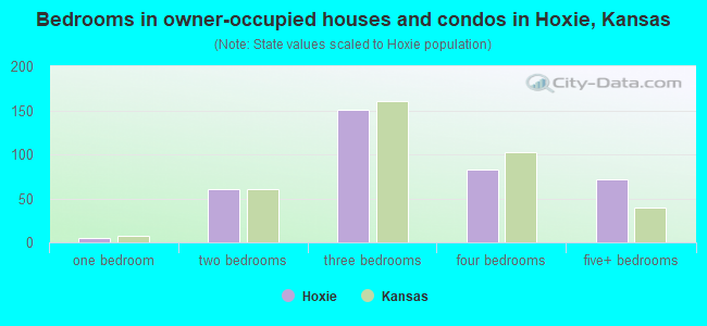 Bedrooms in owner-occupied houses and condos in Hoxie, Kansas
