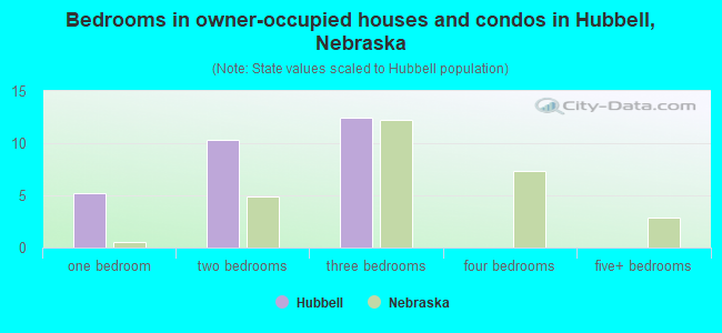 Bedrooms in owner-occupied houses and condos in Hubbell, Nebraska