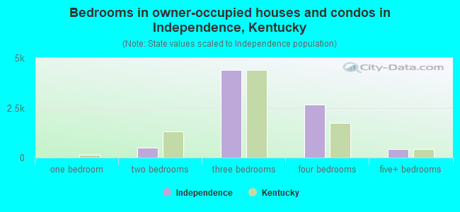 Bedrooms in owner-occupied houses and condos in Independence, Kentucky