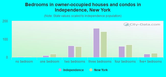 Bedrooms in owner-occupied houses and condos in Independence, New York