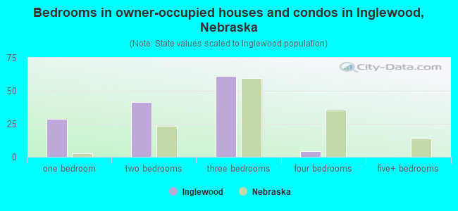 Bedrooms in owner-occupied houses and condos in Inglewood, Nebraska