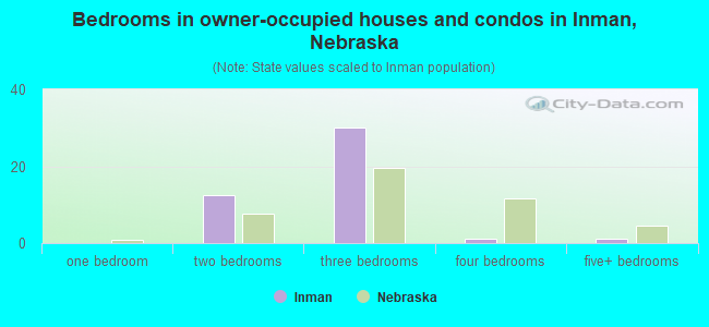 Bedrooms in owner-occupied houses and condos in Inman, Nebraska
