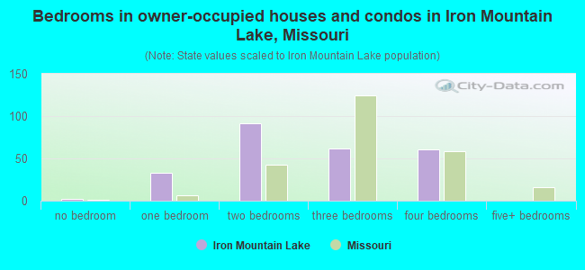 Bedrooms in owner-occupied houses and condos in Iron Mountain Lake, Missouri